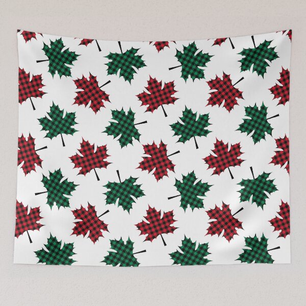 Item preview, Buffalo plaid maple leaves.  designed and sold by chempina-art.