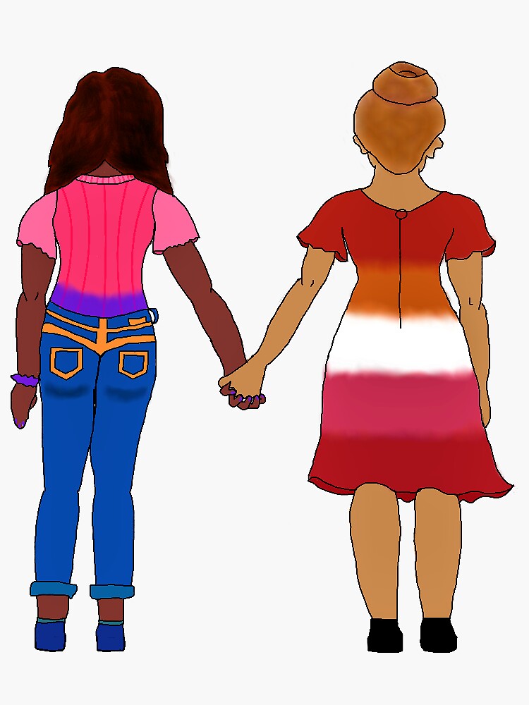 "Bi and Lesbian Solidarity" Sticker by hollyannecrafts Redbubble