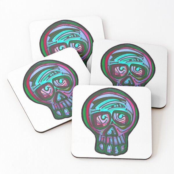 Item preview, Thoughtful solo green skull  designed and sold by theclecticfunk.