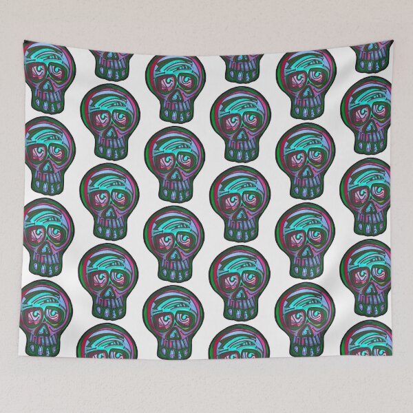 Item preview, Thoughtful solo green skull  designed and sold by theclecticfunk.