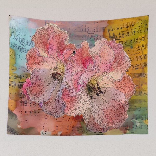 Item preview, Pelagonia Flower Music Collage designed and sold by Honey Myrtle Studio.