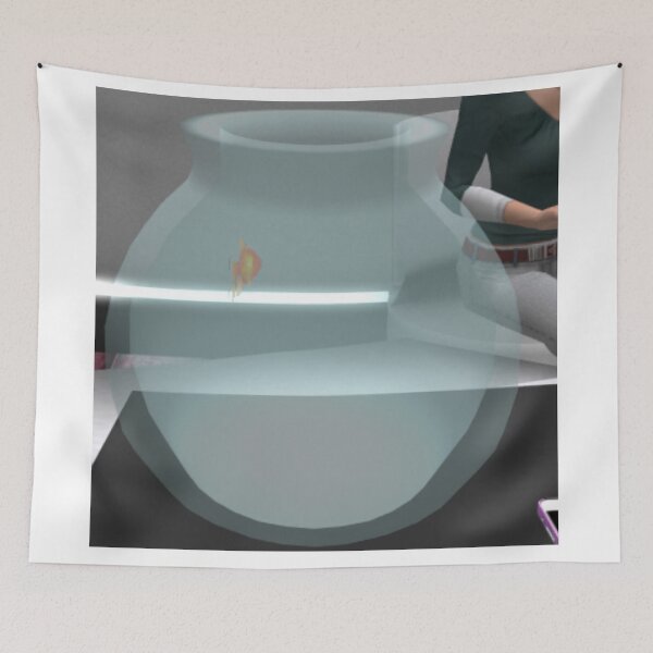 Item preview, swimmy the goldfish swimming in fishbowl in second life office i made designed and sold by The Poette.
