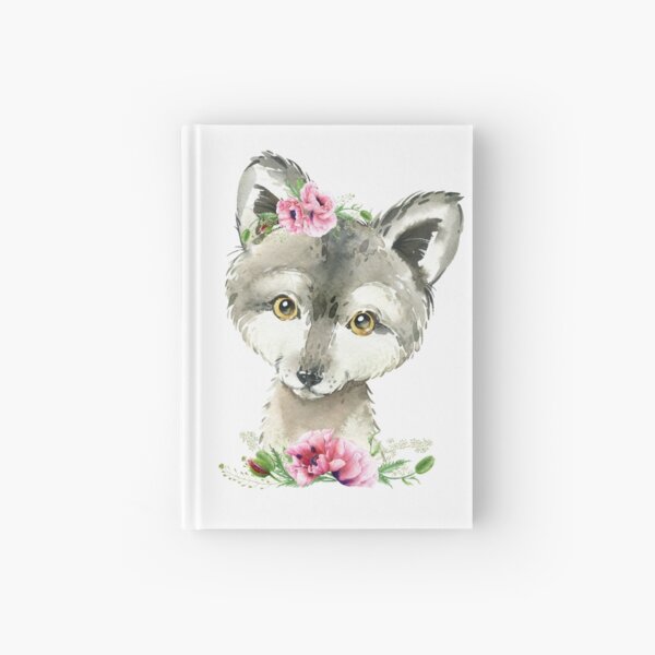 Item preview, Woodland Wolf with Pink Floral Poppies designed and sold by Paulele.
