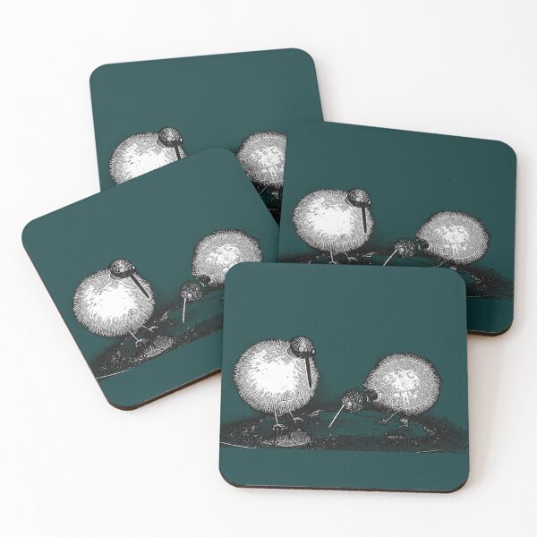 Item preview, STEAMPUNK KIWI BIRDS DRINKING FROM AN OIL POOL CARTOON ARTWORK  designed and sold by Jane Holloway.