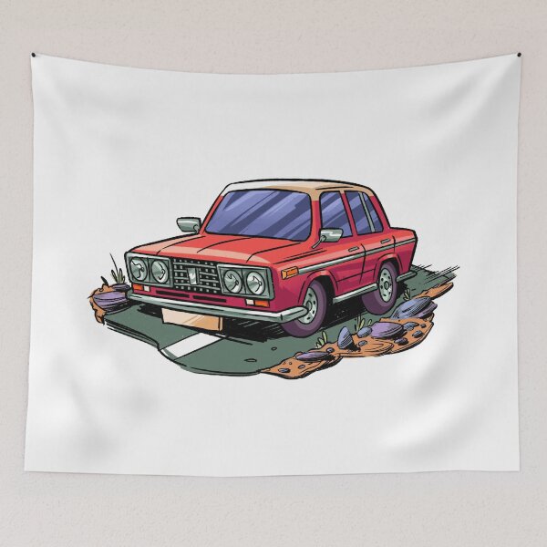 Item preview, Cartoon LADA VAZ classic russian car | Fiat designed and sold by Svinil.