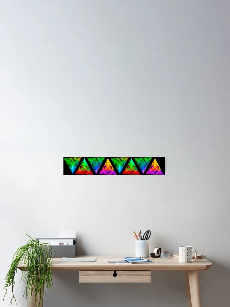 Thumbnail 2 of 3, Poster, Colorful Geometrical Triangle Pattern - Triangular Gradient Design designed and sold by ckylin.