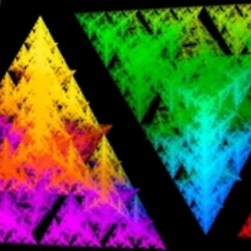Artwork thumbnail, Colorful Geometrical Triangle Pattern - Triangular Gradient Design by ckylin