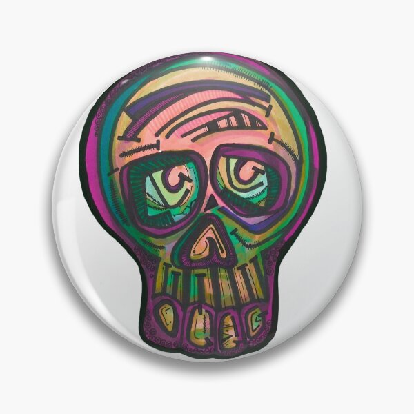 Item preview, Thoughtful solo skull in pink and purple  designed and sold by theclecticfunk.