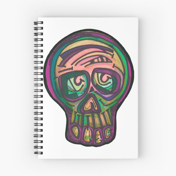 Item preview, Thoughtful solo skull in pink and purple  designed and sold by theclecticfunk.