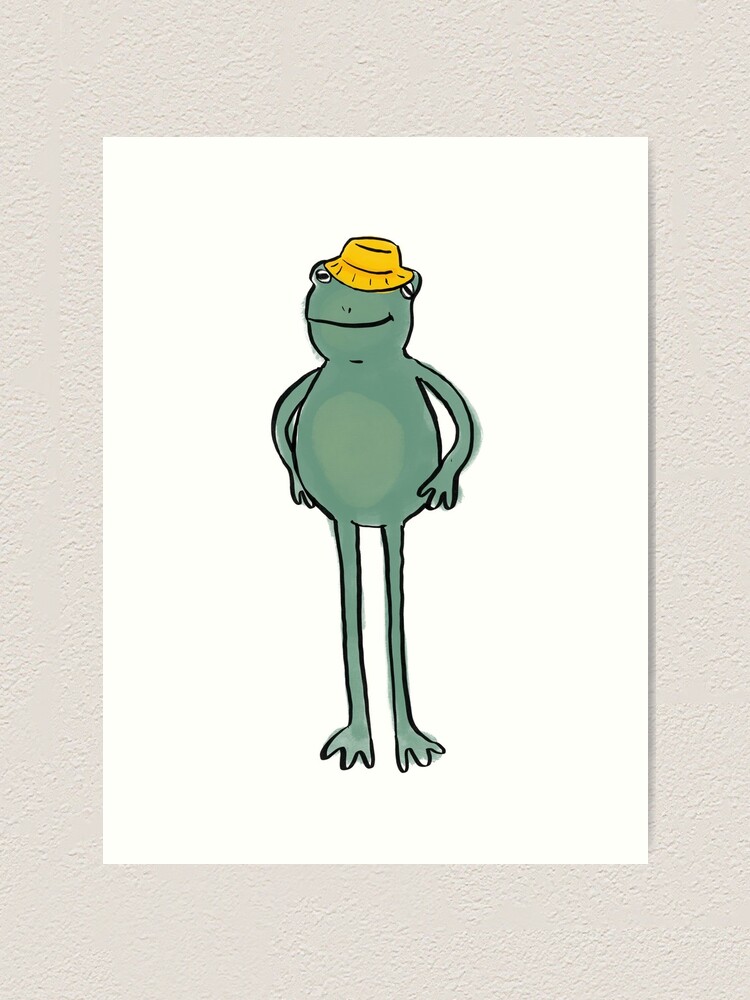 frog wearing a bucket hat