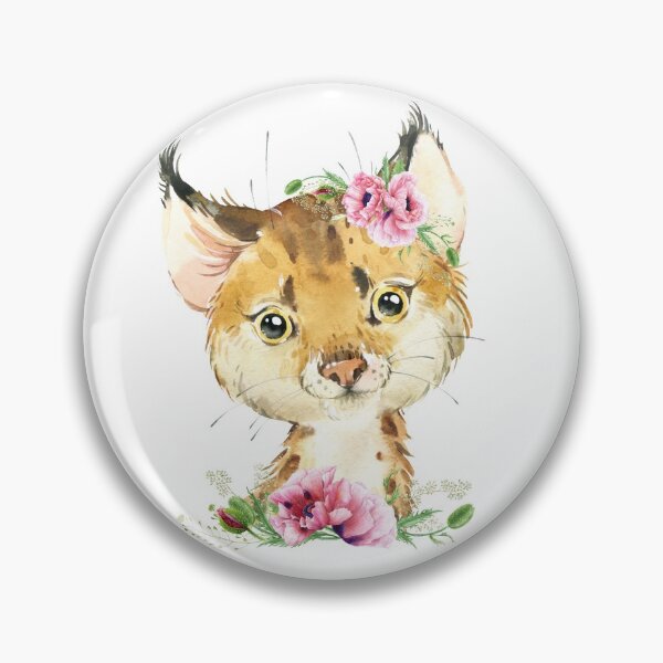 Item preview, Woodland Lynx with Pink Floral Poppies designed and sold by Paulele.
