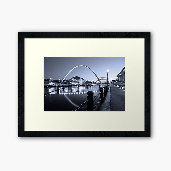 Newcastle Quayside and Millennium Bridge Framed Art Print