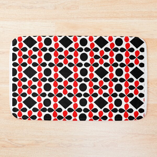 Item preview, Black Red Diamond Circle Geometric Pattern designed and sold by Nisha Prabhu.