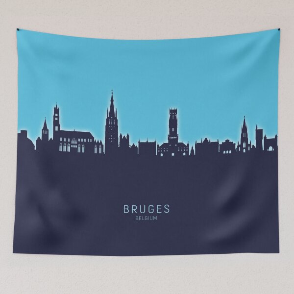 Item preview, Bruges Belgium Skyline designed and sold by ArtPrints.