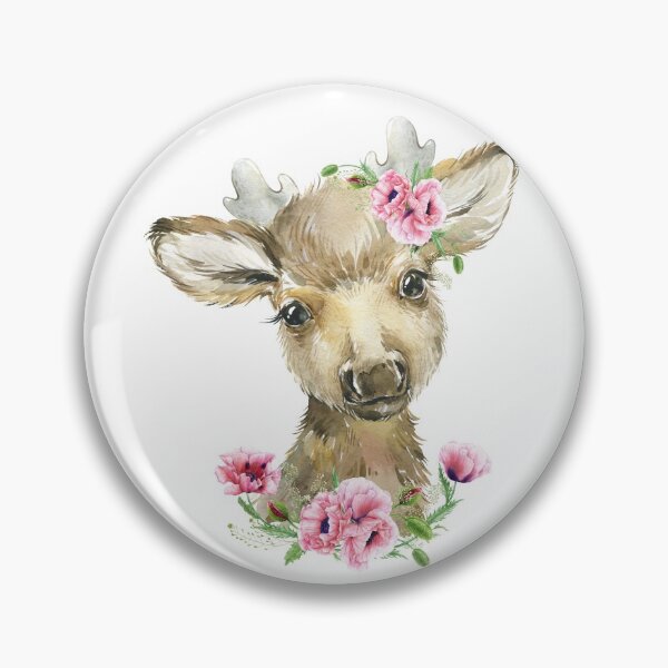 Item preview, Woodland Elk with Pink Floral Poppies designed and sold by Paulele.