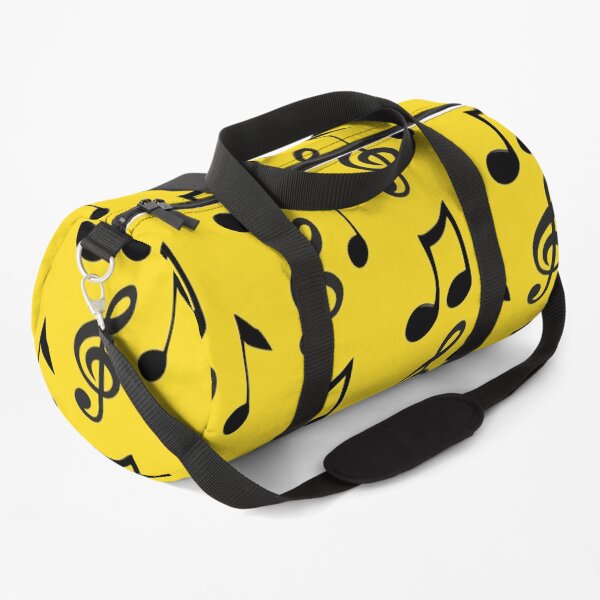 Music, art yellow with musical notes - pop music Duffle Bag