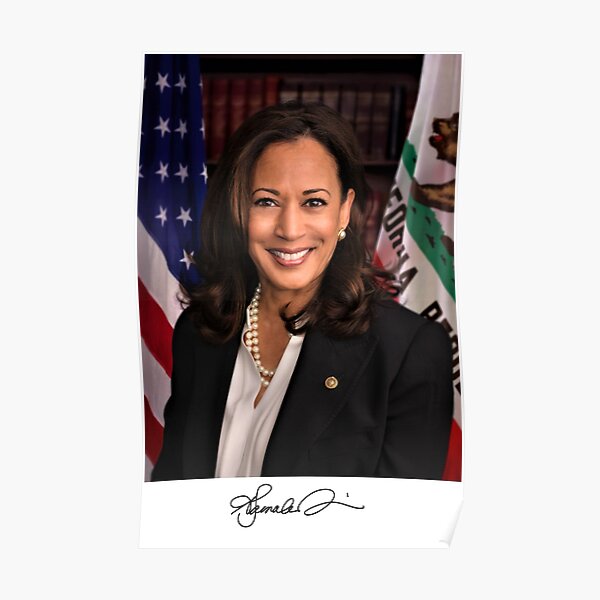 Kamala Harris Signature Portrait Poster