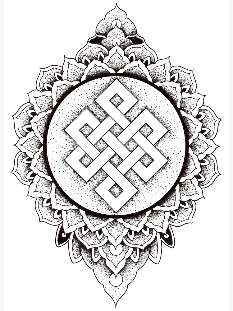 Endless knot mandala in pen and ink dotwork Art Board Print for Sale by  René Voortwist | Redbubble