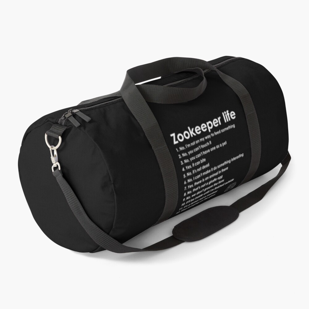 Zookeeper life - white Duffle Bag
