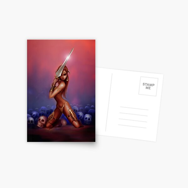 Warrior girl Postcard