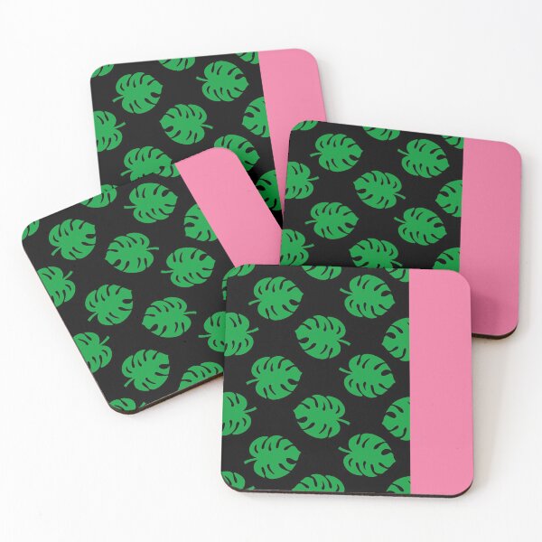Item preview, Monstera on Black Pattern with Pink designed and sold by XOOXOO.