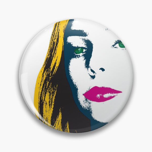 Item preview, Girl portrait pop art with yellow hair designed and sold by JillBusbyArt.