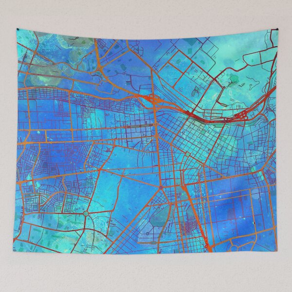 Item preview, Lima Peru Street Map Blue Lagoon designed and sold by IvonDesign.