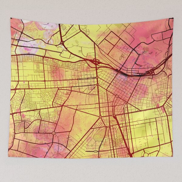 Item preview, Lima Peru Street Map Yellow Pink designed and sold by IvonDesign.