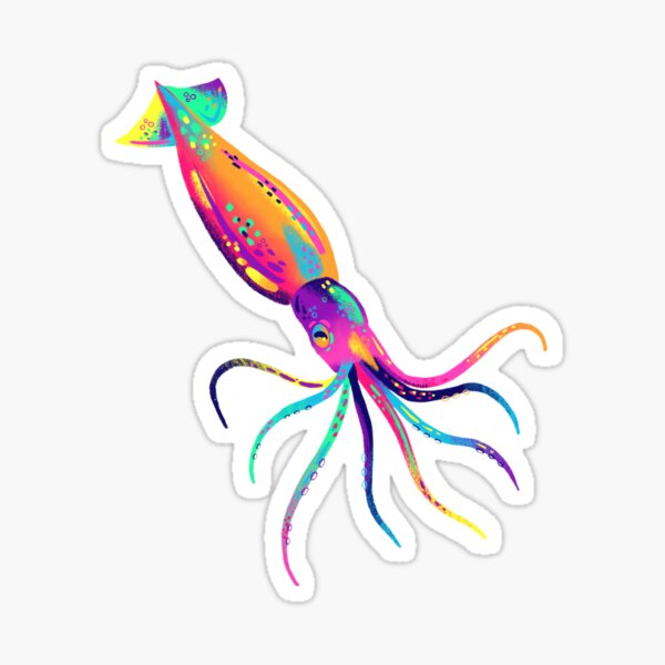 Rainbow Squid Sticker