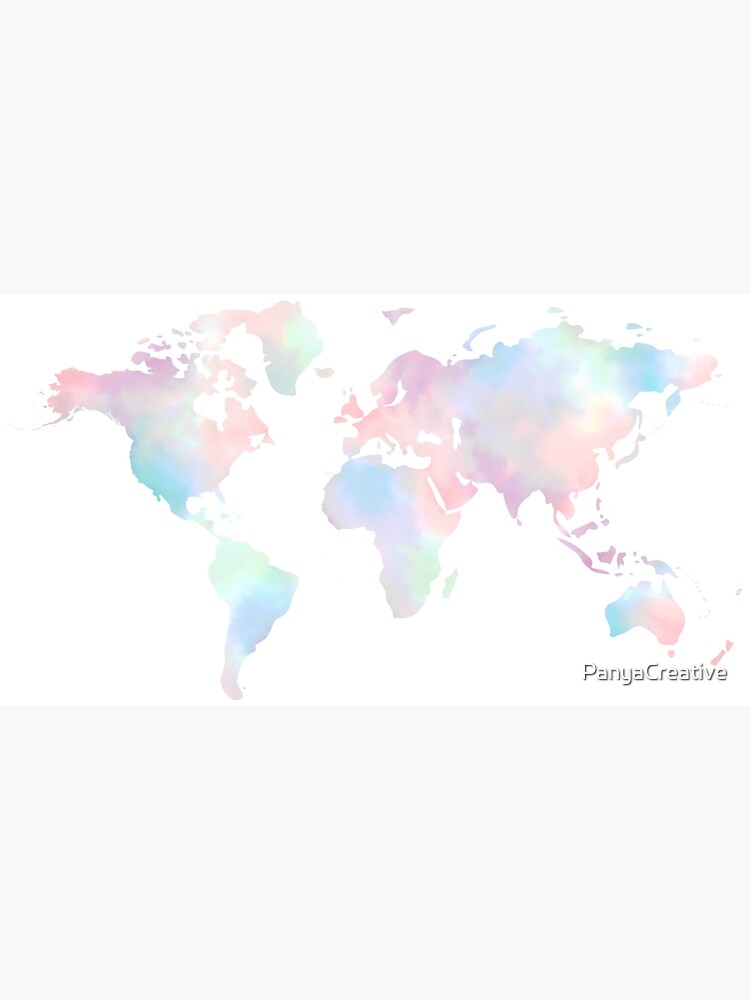 POSTER World Map pastel colors