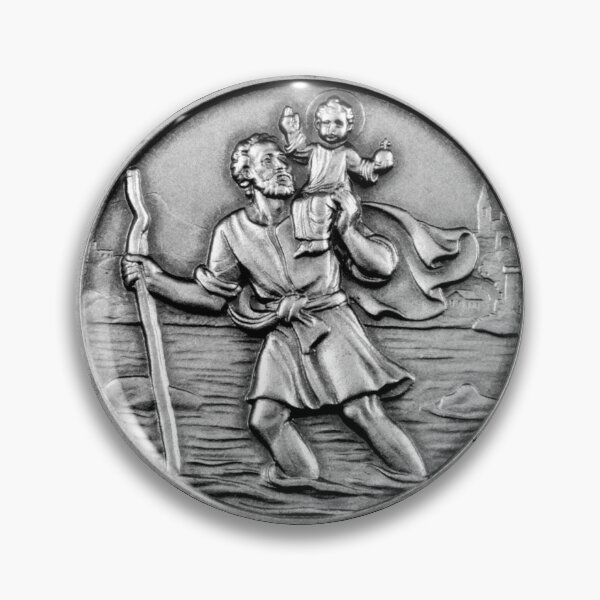 DARK St Christopher medalion Pin