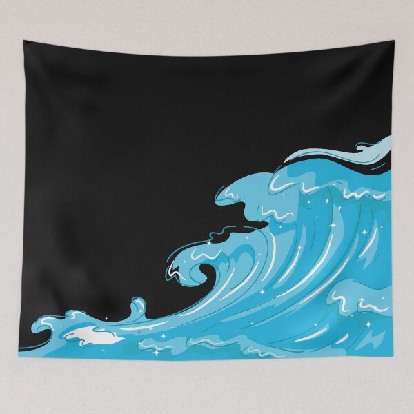 Item preview, Blue Ocean Tsunami wave sea storm waves cartoon designed and sold by OneTimeEngineer.