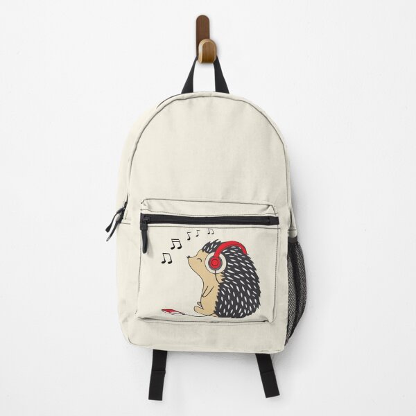 Cute Hedgehog listen music - Cute cartoon Backpack
