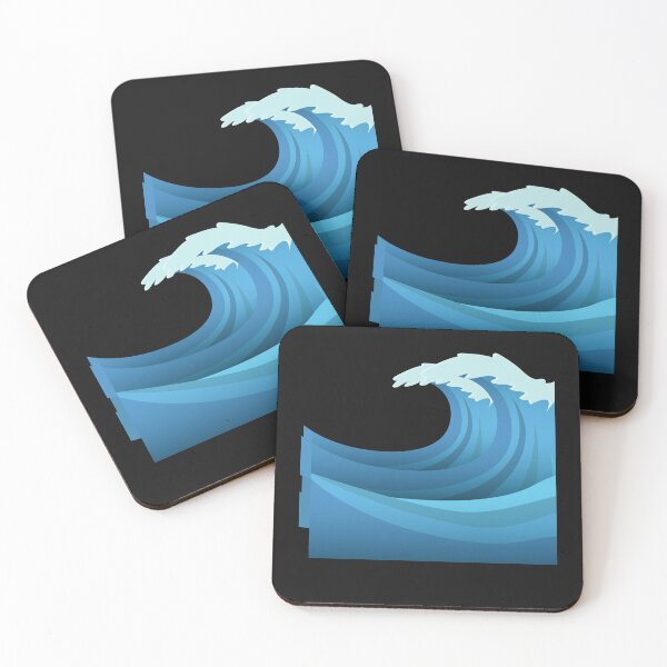 Item preview, Blue Ocean Tsunami wave sea storm waves cartoon designed and sold by OneTimeEngineer.