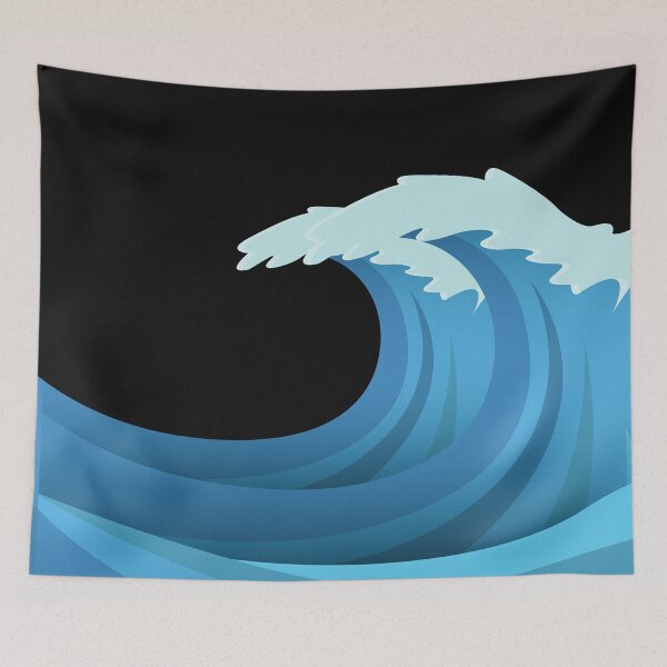 Item preview, Blue Ocean Tsunami wave sea storm waves cartoon designed and sold by OneTimeEngineer.