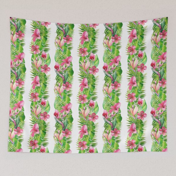 Item preview, Luscious Tropical Plants In Stripes designed and sold by artsandsoul.