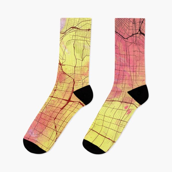 Item preview, Los Angeles California Street Map Yellow Pink designed and sold by IvonDesign.