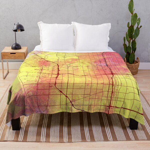 Item preview, Los Angeles California Street Map Yellow Pink designed and sold by IvonDesign.