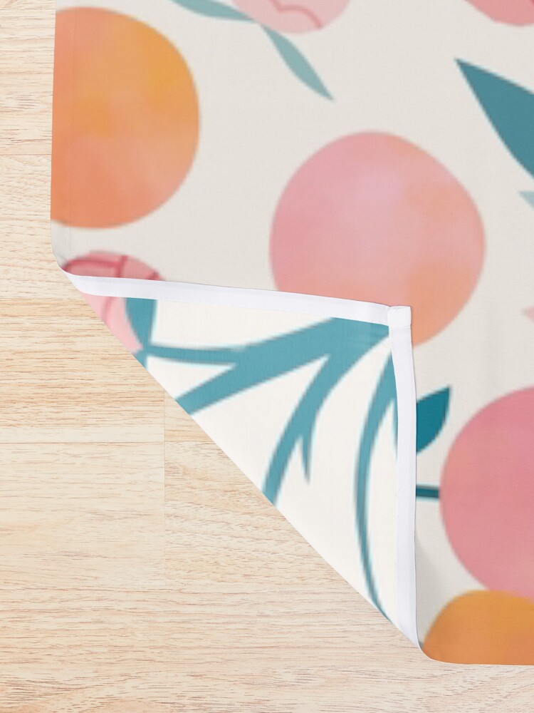 Alternate view of Peaches and Peony Buds Shower Curtain