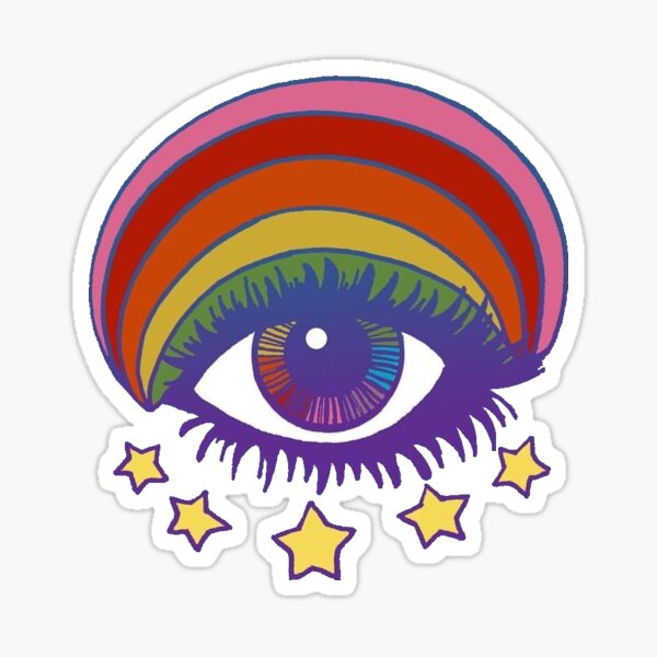 Item preview, rainbow eye sticker designed and sold by DoraTeo16.