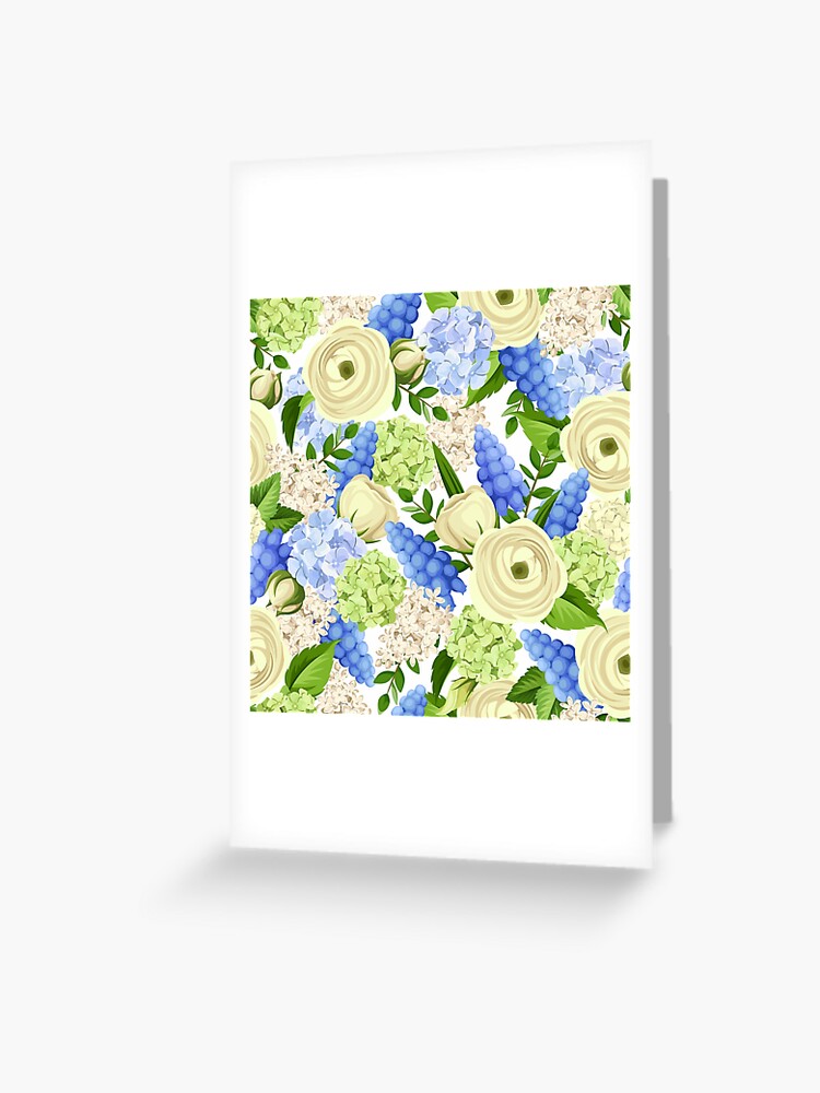 Carte de vœux « renoncule bleue et verte », par Naddya | Redbubble