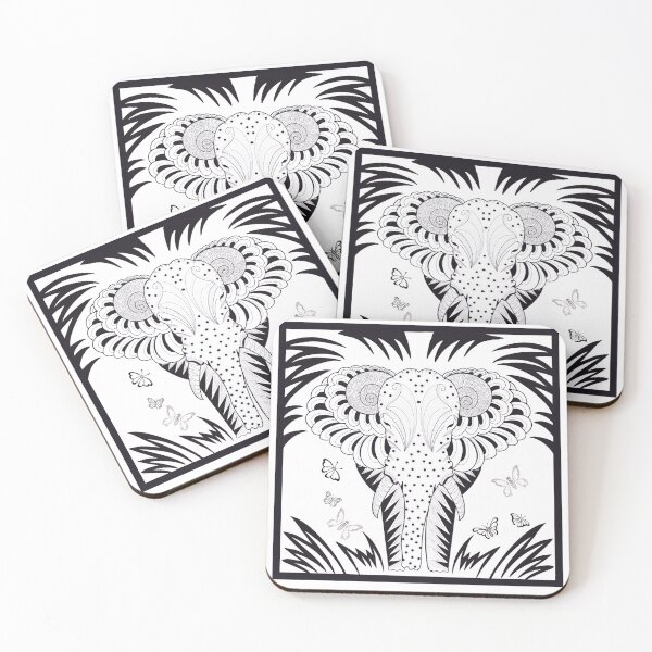 Elephant Coasters (Set of 4)