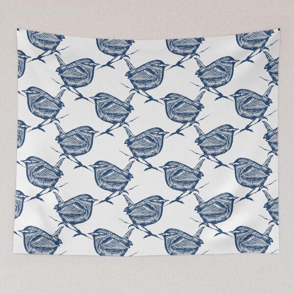 Item preview, Blue Wren Lino Cut Graphic Print designed and sold by RosalieReeves.