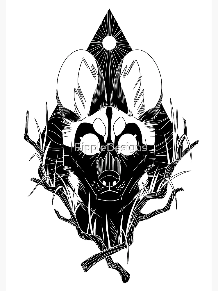 Thumbnail 3 of 3, Poster, Wild Dog - White designed and sold by RippleDesigns.