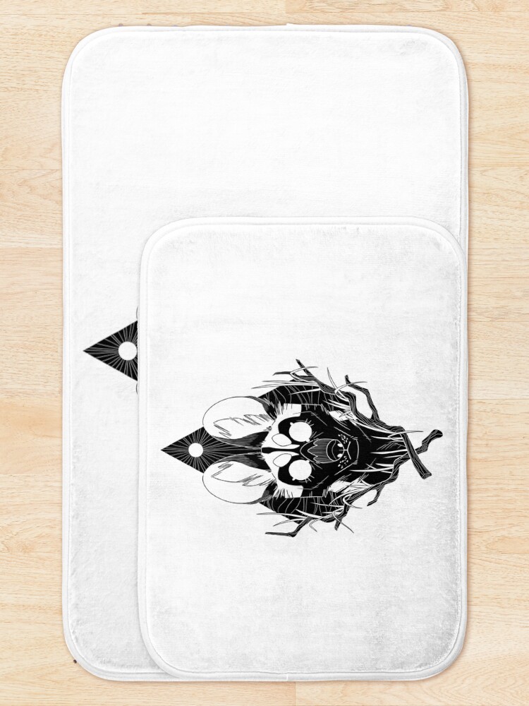 Thumbnail 5 of 6, Bath Mat, Wild Dog - White designed and sold by RippleDesigns.
