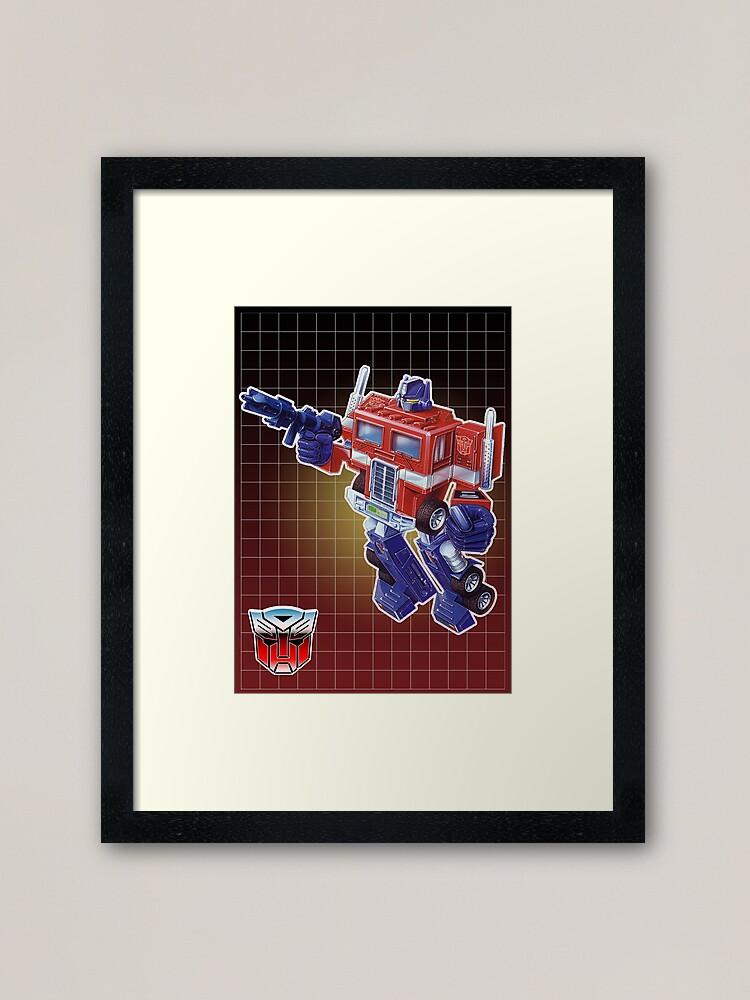 Optimus Prime G1 Box Art Framed Art Print For Sale By Pixltees Redbubble 