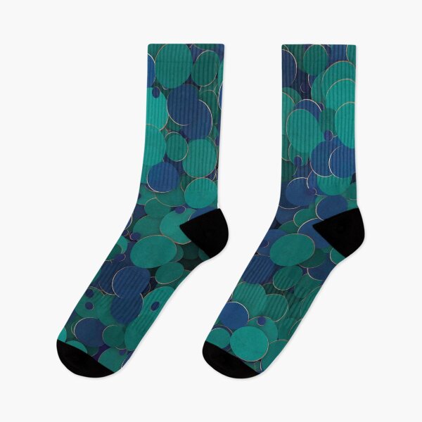 Item preview, Modern Navy Blue, Teal Green and Copper Abstract Geometric Circles designed and sold by kasamor.
