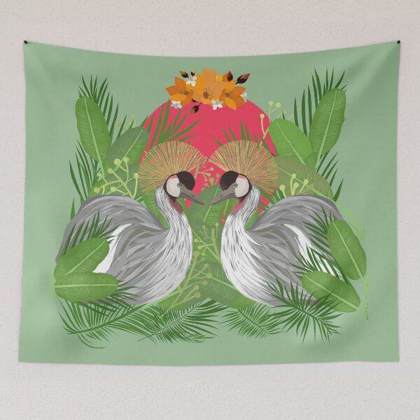 Item preview, GREY CROWNED CRANE IN LOVE designed and sold by tizicav.