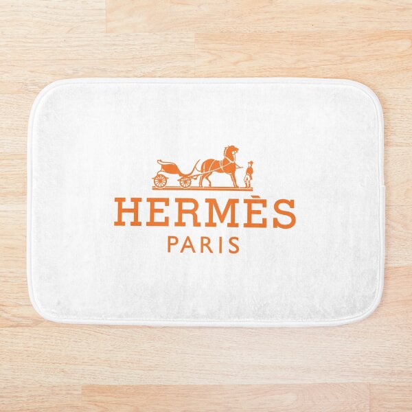 Hermes logo orange Bath Mat