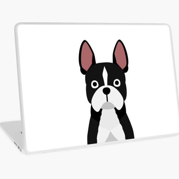 Boston Terrier Dog Cartoon Art Laptop Skin